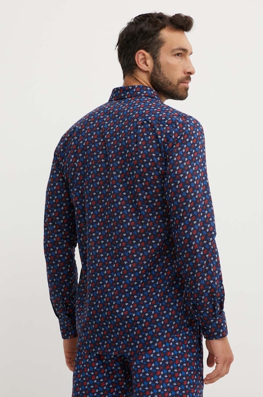 Bavlněná košile Vilebrequin CARACAL námořnická modř CCAAV239