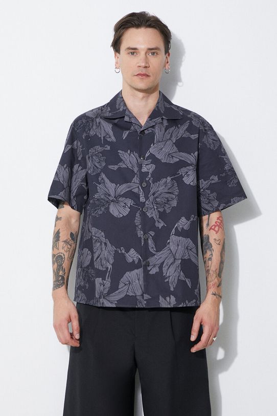Neil Barrett camasa din bumbac Boxy Bold Flowers Print Short Sleeve Shirt