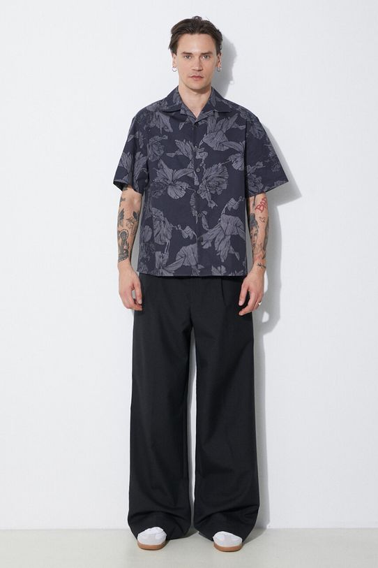 Neil Barrett camasa din bumbac Boxy Bold Flowers Print Short Sleeve Shirt MY60214A.Y059.763N gri SS24