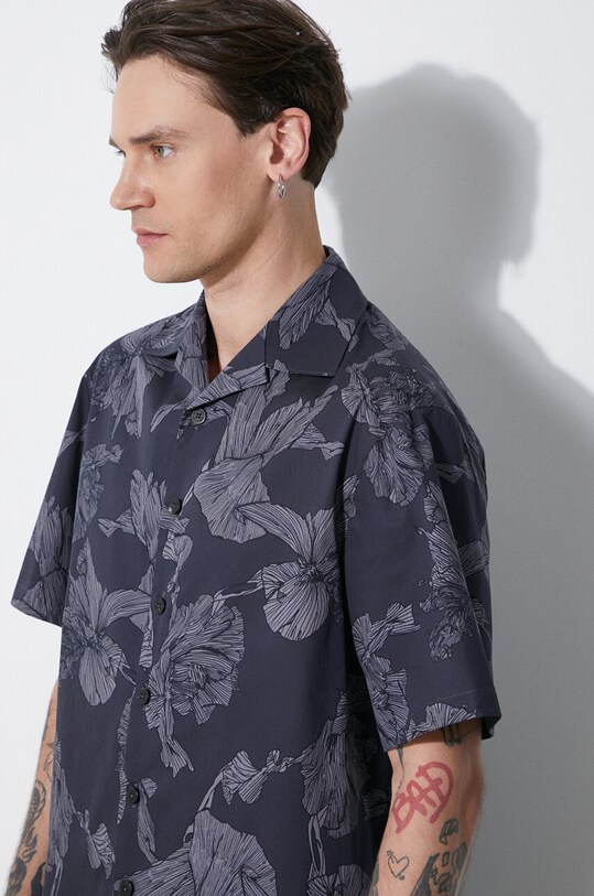 Neil Barrett camasa din bumbac Boxy Bold Flowers Print Short Sleeve Shirt MY60214A.Y059.763N gri