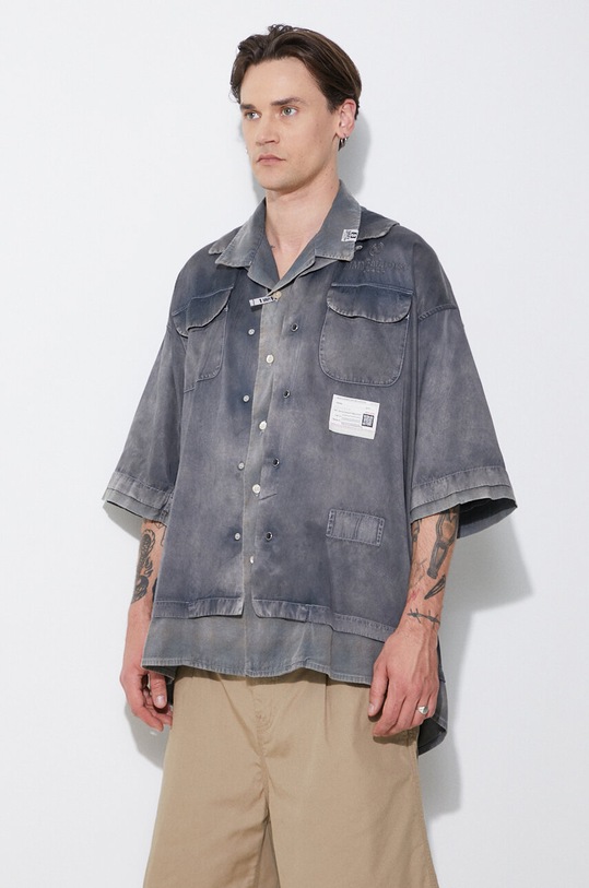 Maison MIHARA YASUHIRO shirt Rc Twill Double Layered S/S gray A12SH071