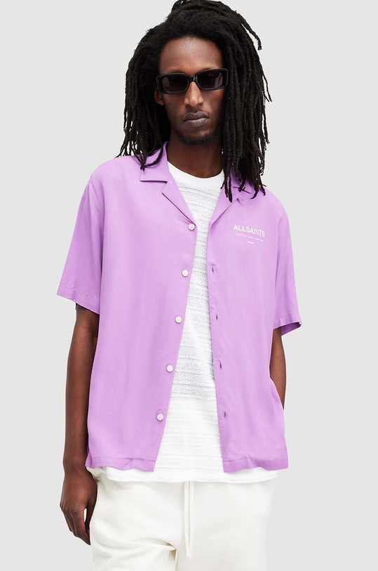 AllSaints koszula ACCESS SS SHIRT casual fioletowy M064SA