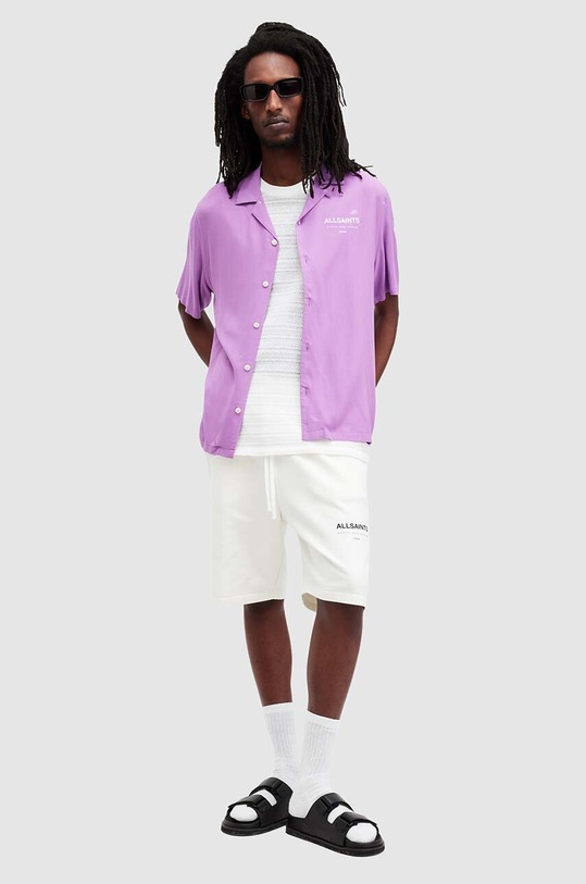AllSaints koszula ACCESS SS SHIRT M064SA fioletowy