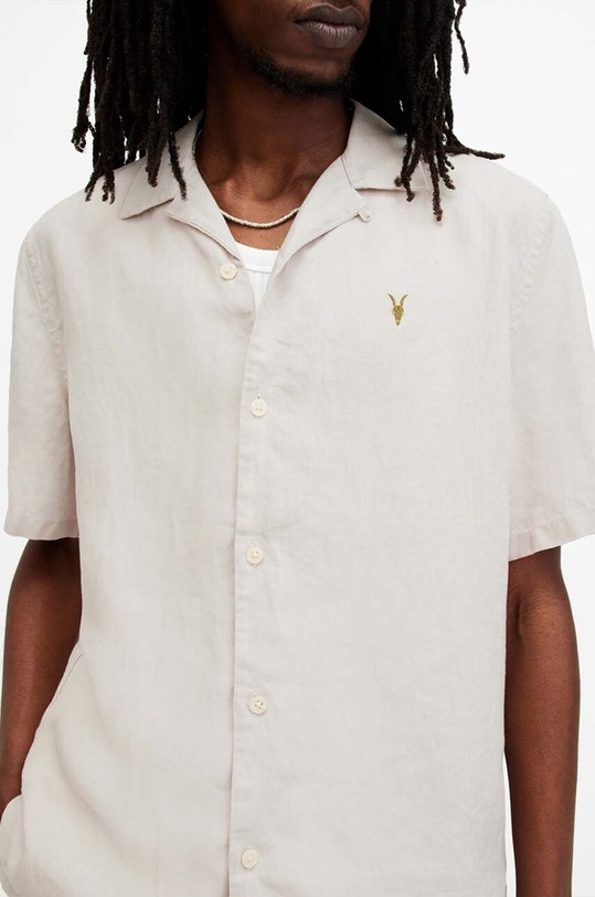 Рубашка AllSaints AUDLEY SS SHIRT M016SA бежевый AW24