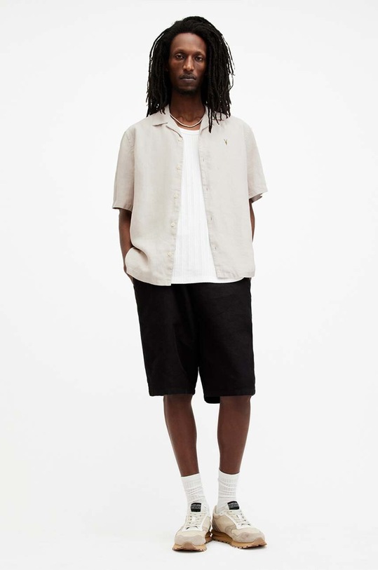 Рубашка AllSaints AUDLEY SS SHIRT бежевый M016SA