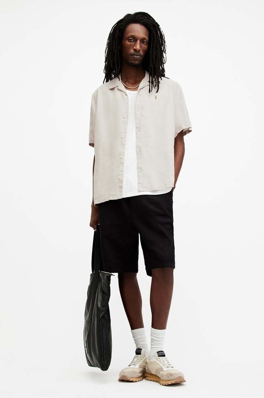 Рубашка AllSaints AUDLEY SS SHIRT M016SA бежевый