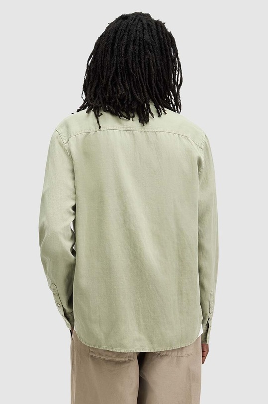 Рубашка со льном AllSaints LAGUNA LS SHIRT зелёный MS540Z