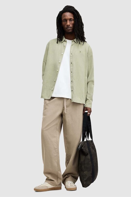 AllSaints cămașă de in LAGUNA LS SHIRT MS540Z