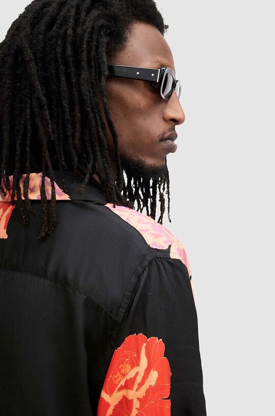 Îmbrăcăminte AllSaints camasa ROZE SS SHIRT M033SA negru