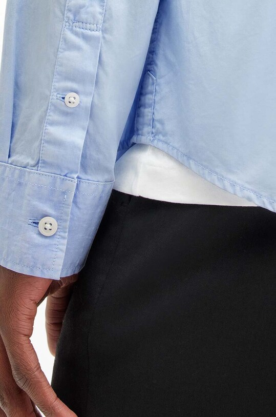 Одяг Бавовняна сорочка AllSaints TAHOE LS SHIRT MS539Z блакитний