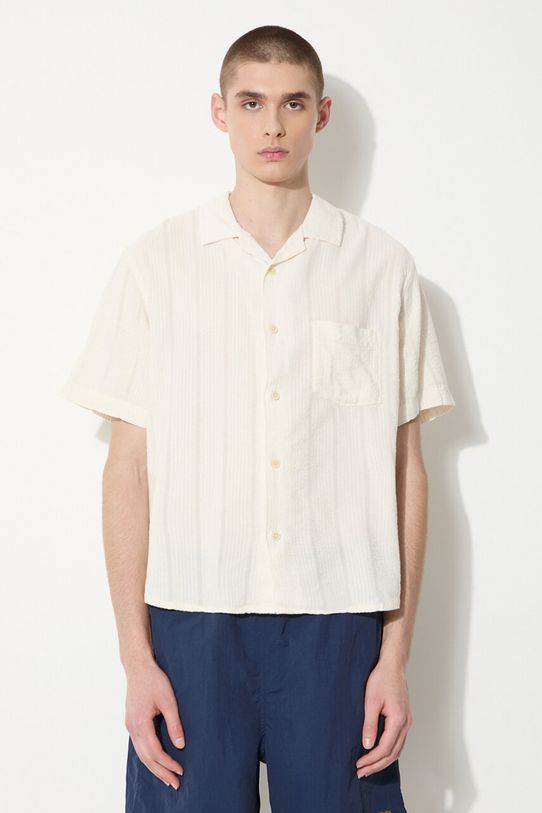 Corridor koszula Striped Seersucker beżowy SS0014