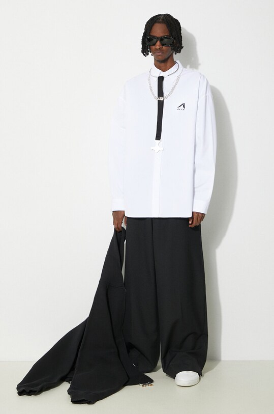 1017 ALYX 9SM cotton shirt Oversized Logo Poplin Shirt AAMSH0234FA01 white SS24