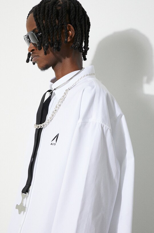 1017 ALYX 9SM koszula bawełniana Oversized Logo Poplin Shirt AAMSH0234FA01 biały