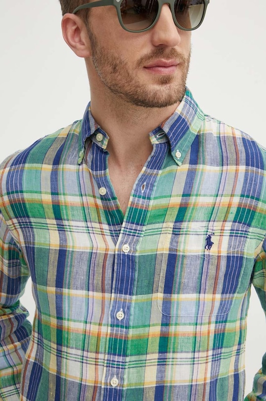 Ľanová košeľa Polo Ralph Lauren 710938497 viacfarebná