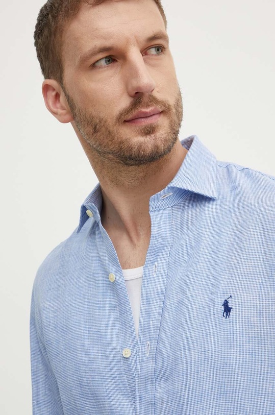 Ленена риза Polo Ralph Lauren 712938931 син SS24