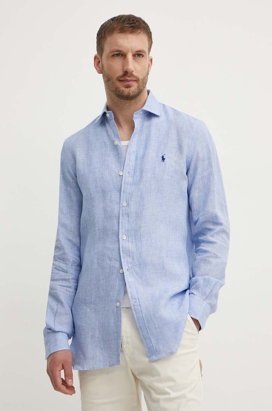 Ленена риза Polo Ralph Lauren син 712938931