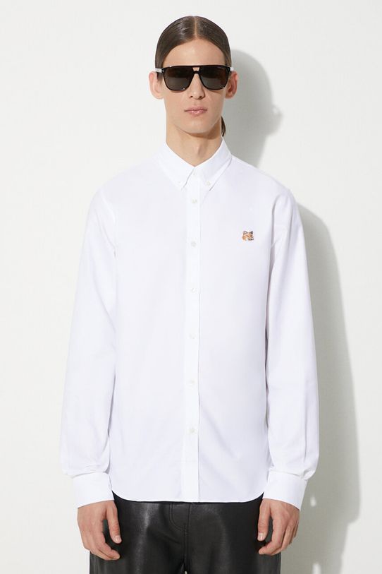 Maison Kitsuné cotton shirt Mini Fox Head Classic Bd Shirt button-down white MM00413WC2010