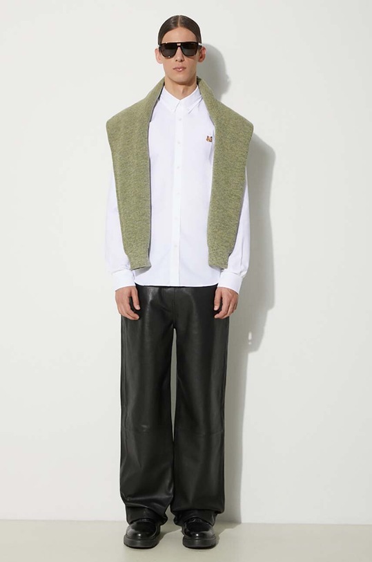 Maison Kitsuné cotton shirt Mini Fox Head Classic Bd Shirt MM00413WC2010 white AA00