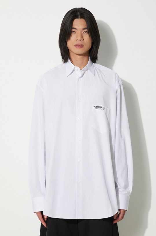 VETEMENTS cotton shirt Established Logo Shirt classic white UE64SH220W