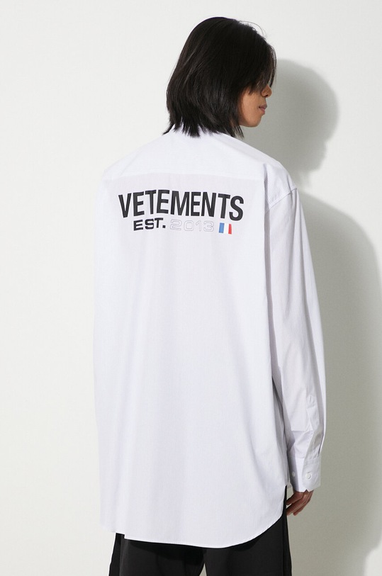 Clothing VETEMENTS cotton shirt Established Logo Shirt UE64SH220W white