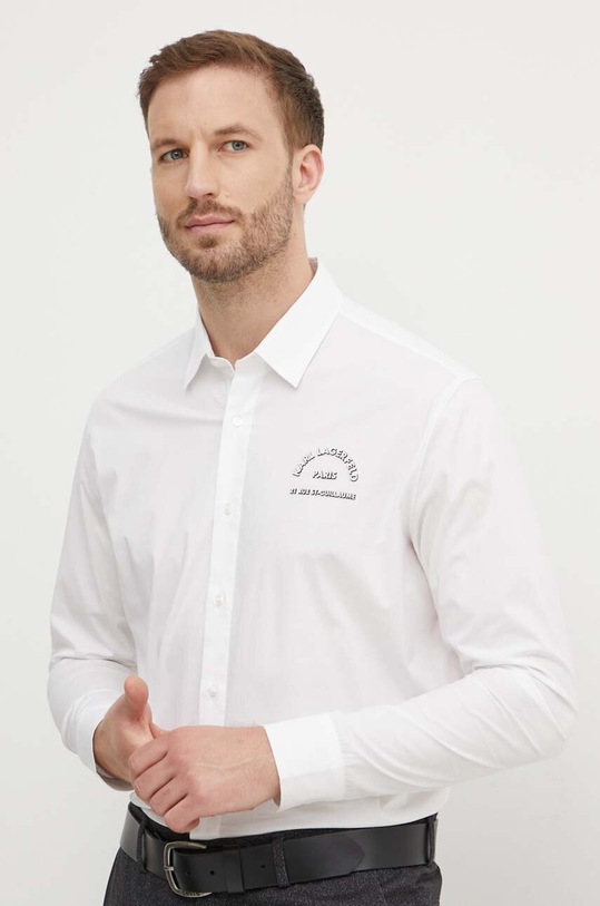 Karl Lagerfeld koszula z elastanem biały 532600.605929
