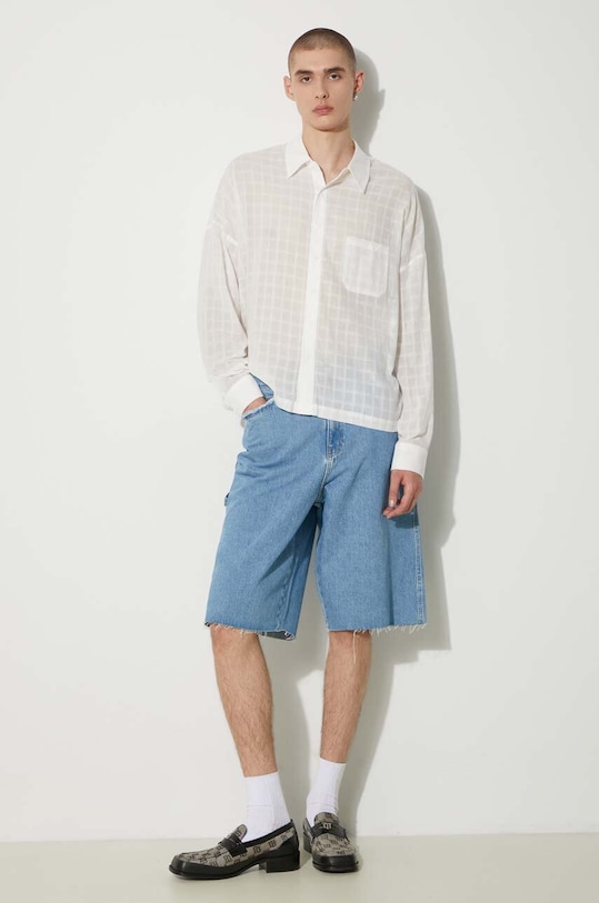 STAMPD cotton shirt Cropped Oversized Buttondown SLA.M3320BD.WHT white SS24