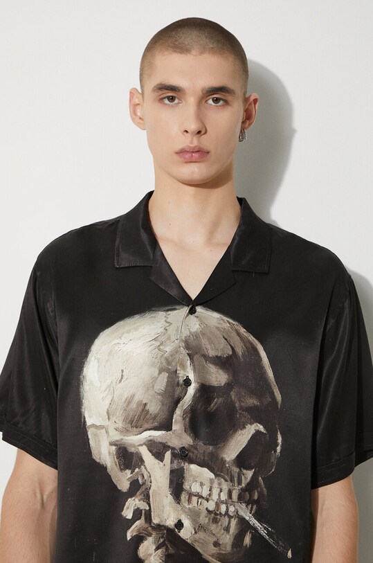 Риза STAMPD Skeleton Camp Collar Buttondown SLA.M3142BD.SKL черен