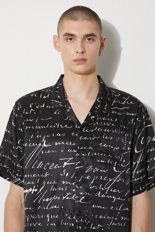 STAMPD koszula Letter Camp Collar Buttondown SLA.M3427BD.BLL czarny