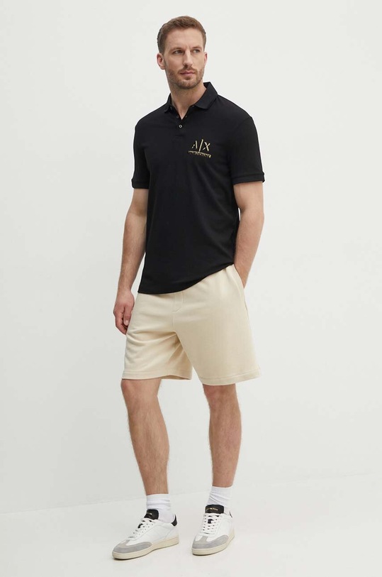 Armani Exchange pamut póló 3DZFSB.ZJM5Z fekete SS24