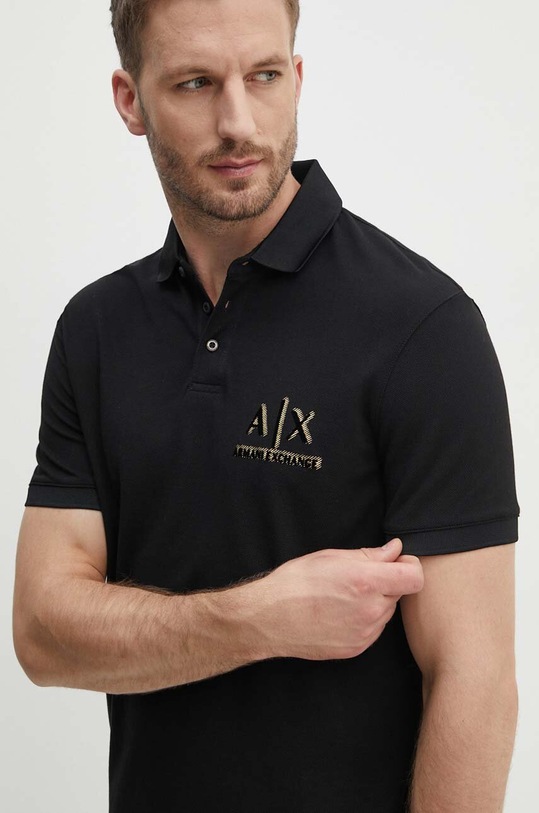 Armani Exchange pamut póló fekete 3DZFSB.ZJM5Z