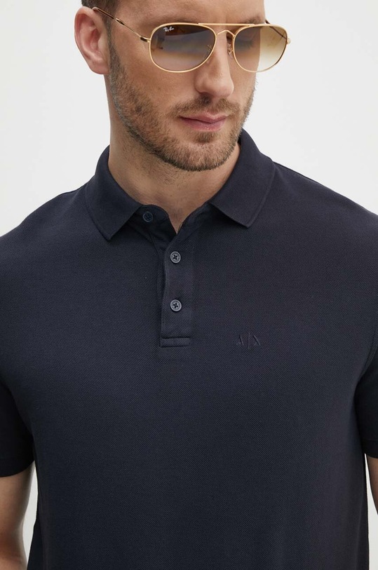 Bavlnené polo tričko Armani Exchange tmavomodrá 3DZFAB.ZJXUZ