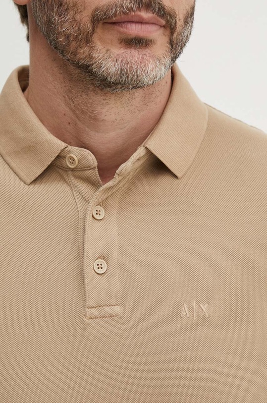 Бавовняне поло Armani Exchange бежевий 3DZFAB.ZJXUZ