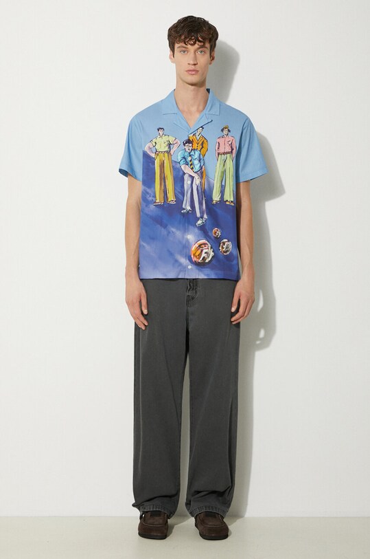 Filling Pieces koszula bawełniana Resort Shirt 98733980631 niebieski SS24