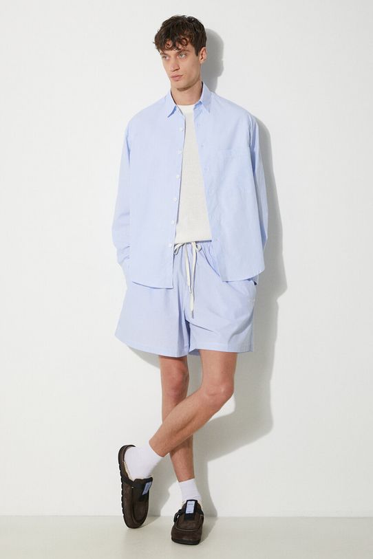 MKI MIYUKI ZOKU cotton shirt Striped Dress Shirt STRIPED.DRESS.SHIRT blue SS24