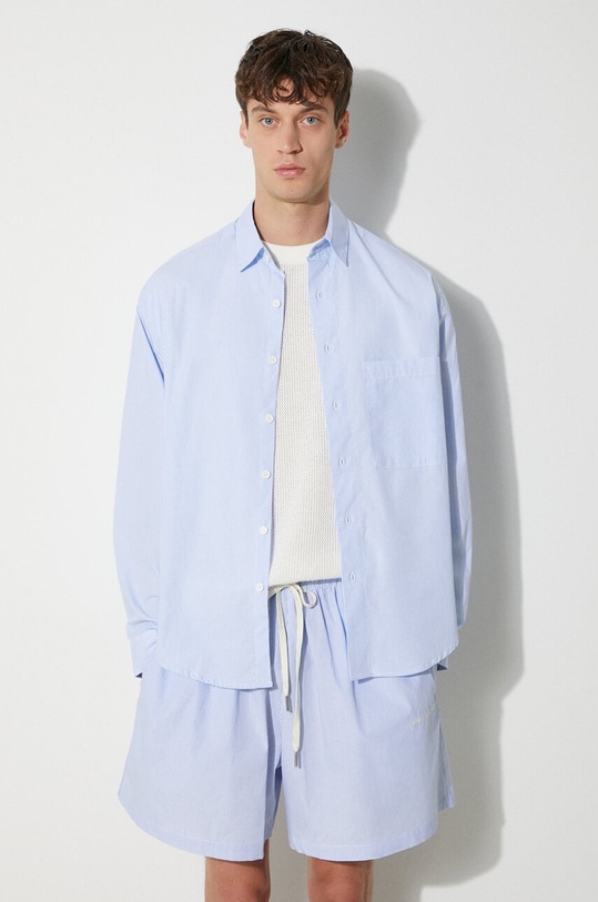 Îmbrăcăminte MKI MIYUKI ZOKU camasa din bumbac Striped Dress Shirt STRIPED.DRESS.SHIRT albastru