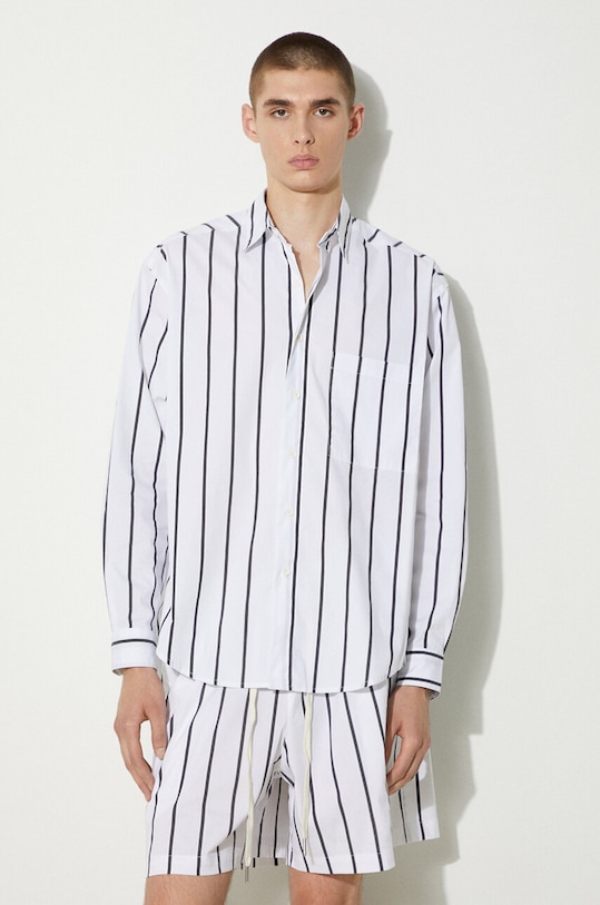 MKI MIYUKI ZOKU camasa din bumbac Striped Dress Shirt cu modele negru STRIPED.DRESS.SHIRT