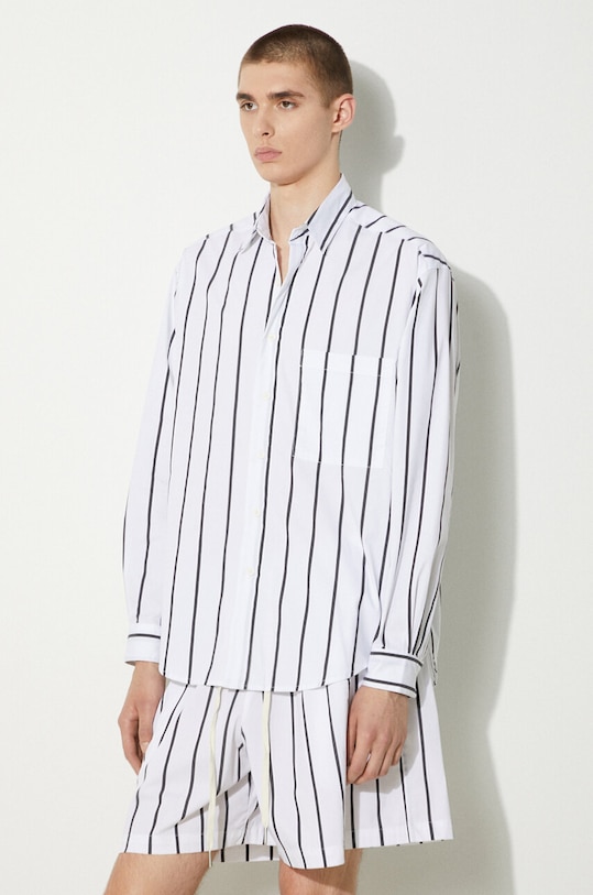 MKI MIYUKI ZOKU camasa din bumbac Striped Dress Shirt negru STRIPED.DRESS.SHIRT