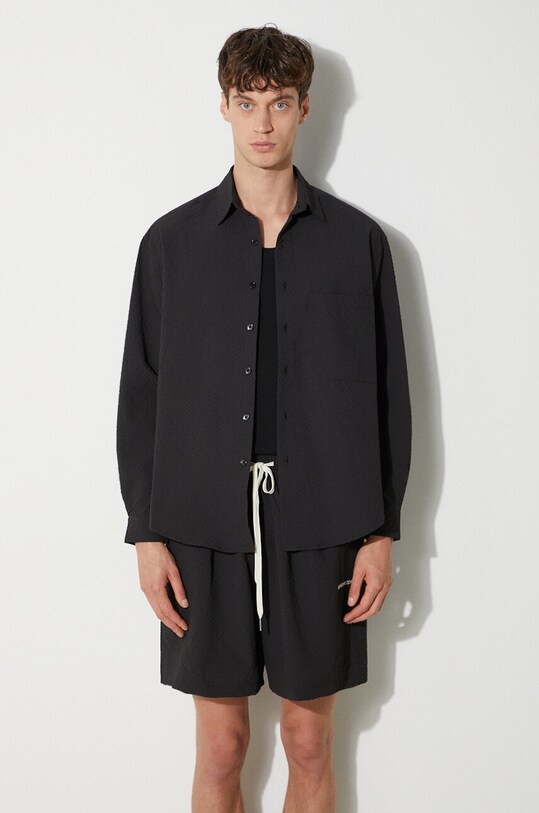 Одежда Рубашка MKI MIYUKI ZOKU Seersucker Dress Shirt SEERSUCKER.DRESS.SHIRT чёрный