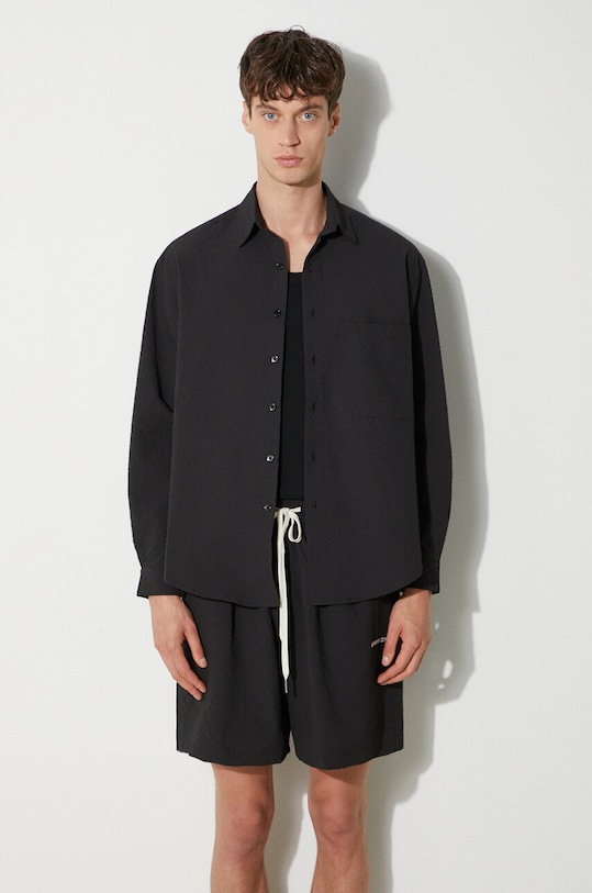 Îmbrăcăminte MKI MIYUKI ZOKU camasa Seersucker Dress Shirt SEERSUCKER.DRESS.SHIRT negru