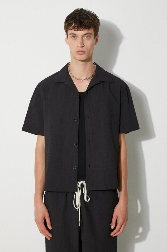 MKI MIYUKI ZOKU camasa Seersucker Vacation Shirt negru SEERSUCKER.VACATION.SHI