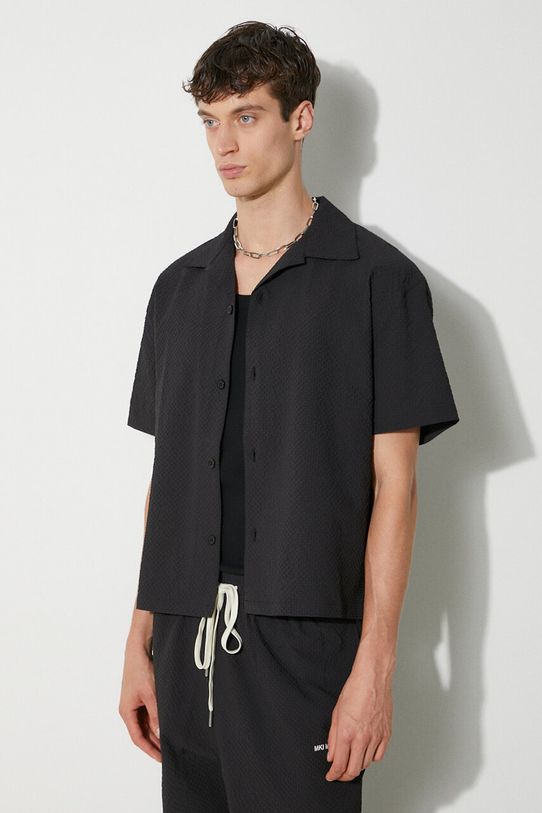 MKI MIYUKI ZOKU camasa Seersucker Vacation Shirt SEERSUCKER.VACATION.SHI negru