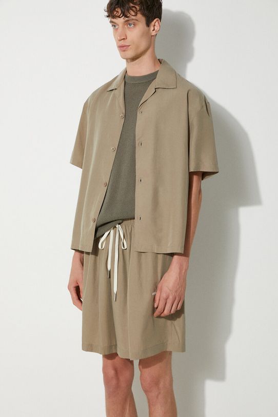 MKI MIYUKI ZOKU koszula Tencel Vacation Shirt gładkie zielony TENCEL.VACATION.SHIRT