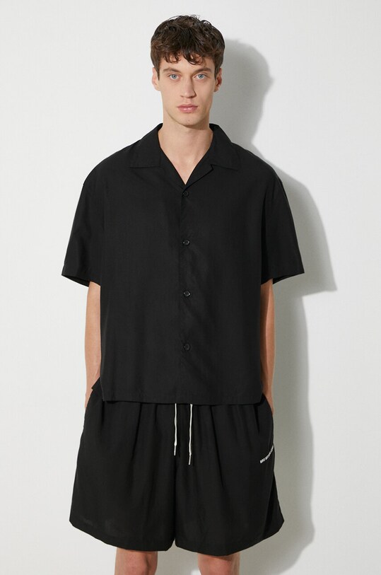 MKI MIYUKI ZOKU camasa Tencel Vacation Shirt negru TENCEL.VACATION.SHIRT