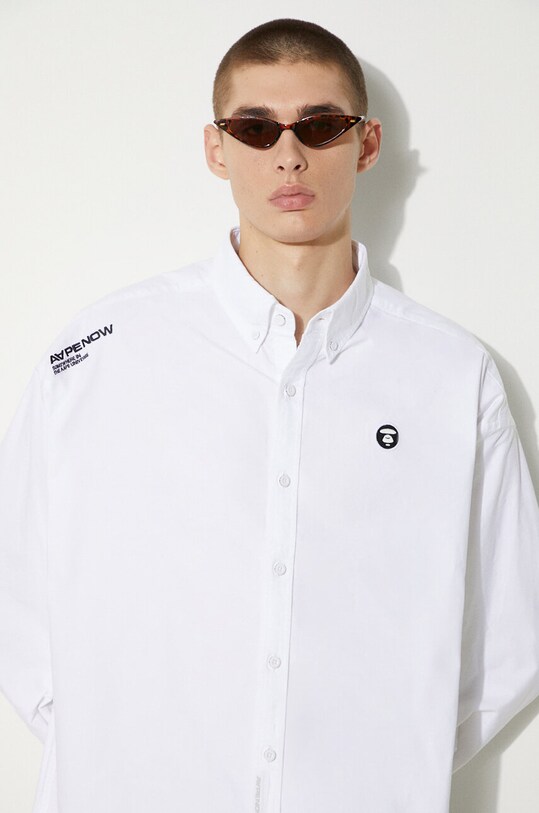 Памучна риза AAPE AAPSTM8470XXM бял