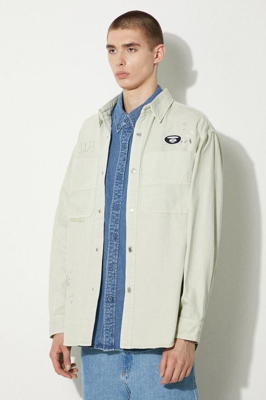 AAPE camicia in cotone blu AAPSRM8477XXM