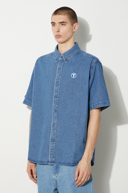 AAPE camicia di jeans verde AAPSTM8480XXM