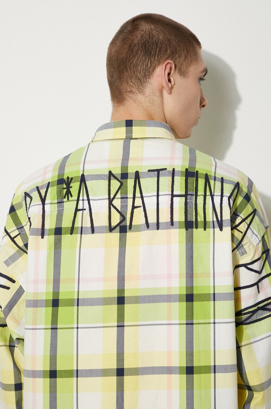 Bavlněná košile AAPE AAPSTM8479XXM zelená