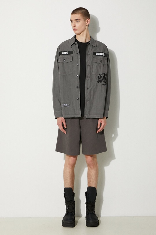 AAPE shirt AAPSTM8481XXM gray SS24