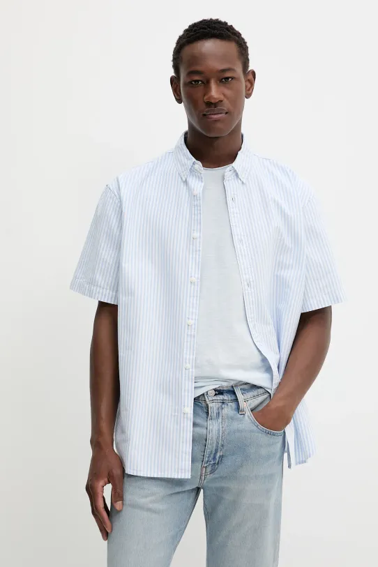 Bavlněná košile Levi's pruhy modrá A9161