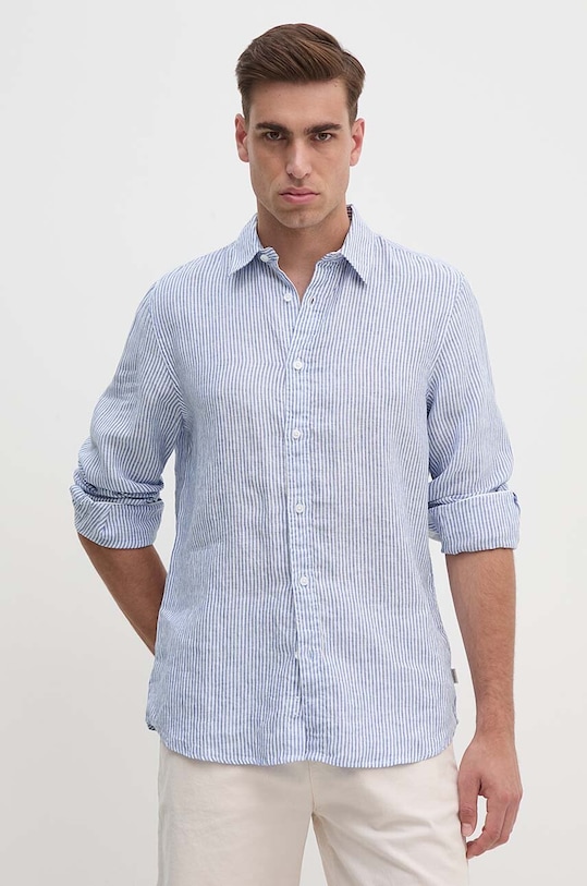 Guess koszula lniana niebieski M3GH29.WFA00